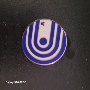 Unoffical Blue and White Circular Pin
